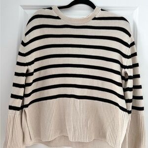 GAP Black and Cream Striped Sweater 100% cotton